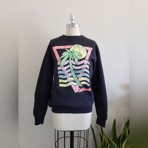 VINTAGE California pullover sweatshirt with neon graphic